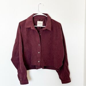 Burgundy Corduroy Top Size M